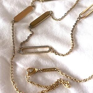 COACH Signature 38 inch Gold Chain Necklace